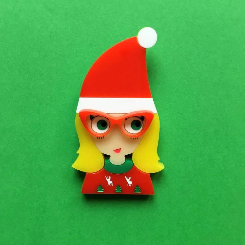 BRIGITTE Acrylic Brooch, Your 2019 Christmas Girl