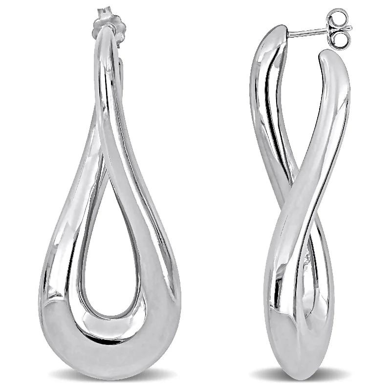 Miadora Sterling Silver Hoop Earrings