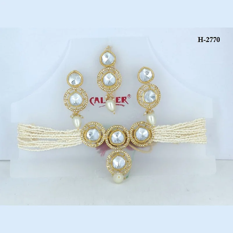 Corbeda Fashion Gold Plated Crystal Stone Choker Necklace Set