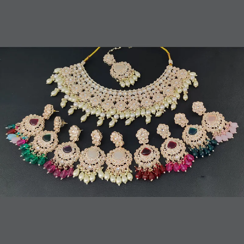 Rani Sati Jewels Gold Plated Kundan Necklace Set