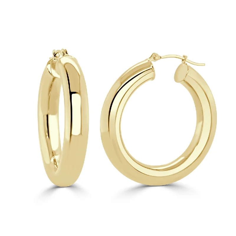 Joelle Gold Hoop Earrings 14K Yellow Gold 5x20mm