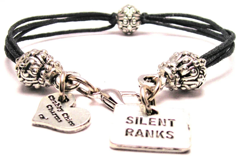 Silent Ranks Beaded Black Cord Bracelet