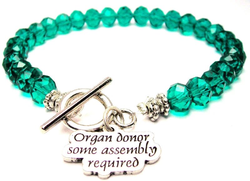 Organ Donor Some Assembly Required Crystal Beaded Toggle Style Bracelet