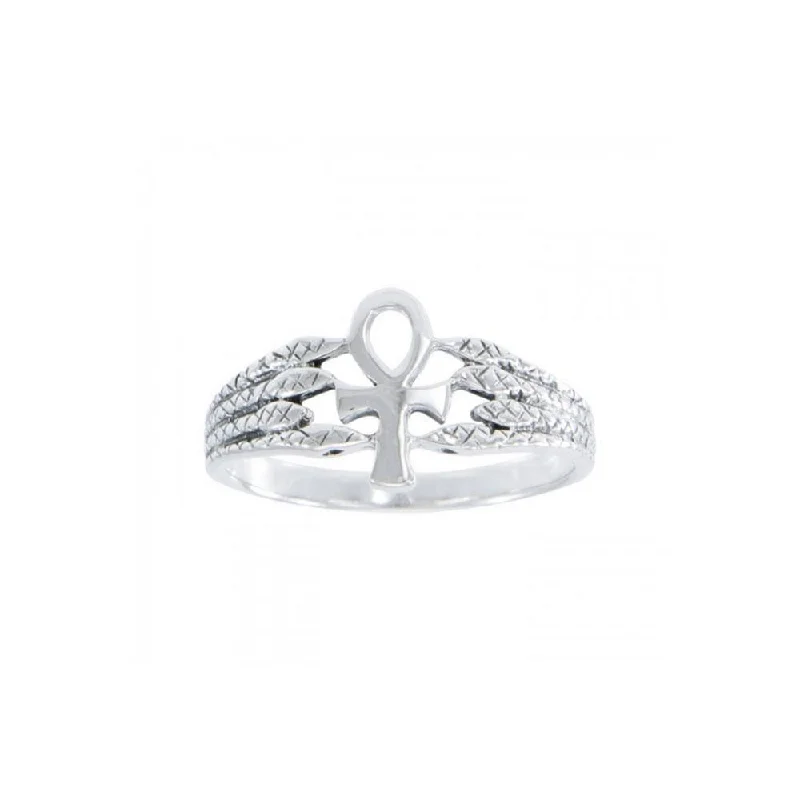 Ankh Snake Sterling Silver Ring TR1863