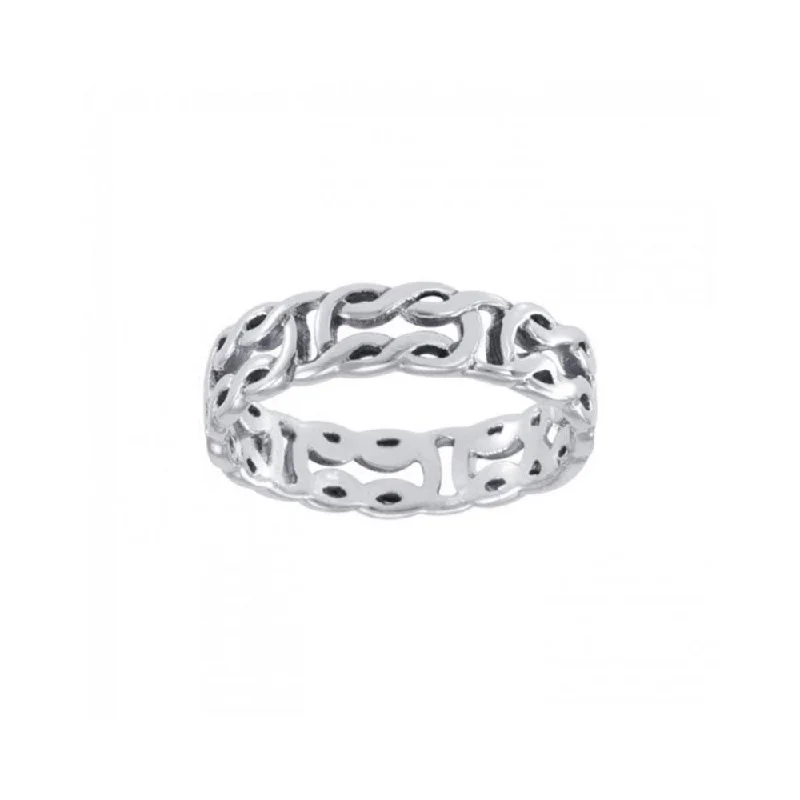 Life’s a continuous beginning and an end ~ Celtic Knotwork Sterling Silver Ring TR398