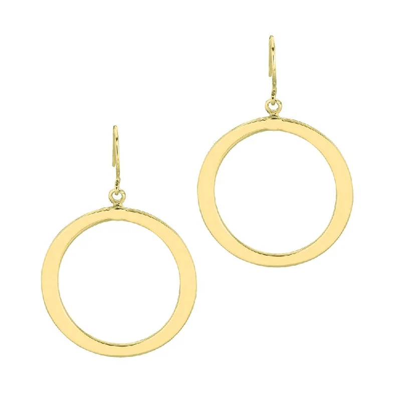 Curata 14k Yellow Gold 24x36mm Polished Open Circle Dangle Hook Earrings