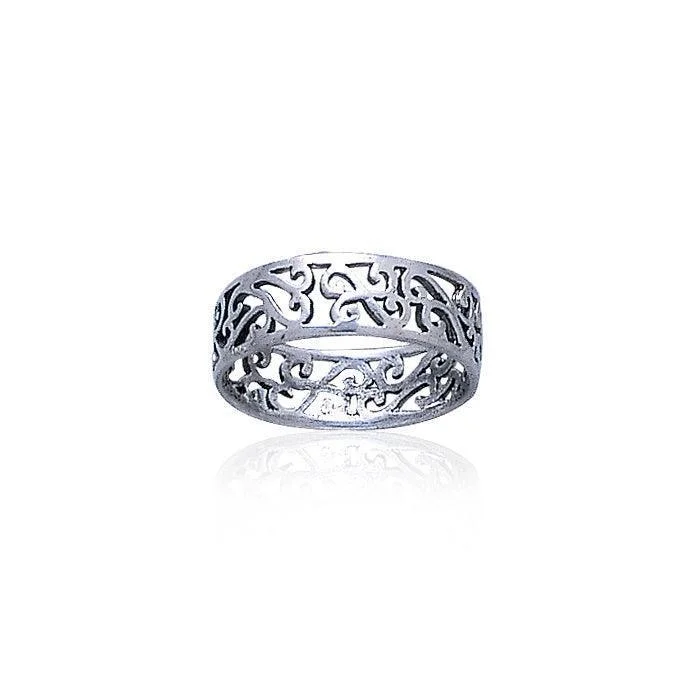 Celtic Silver Spiral Ring TR283