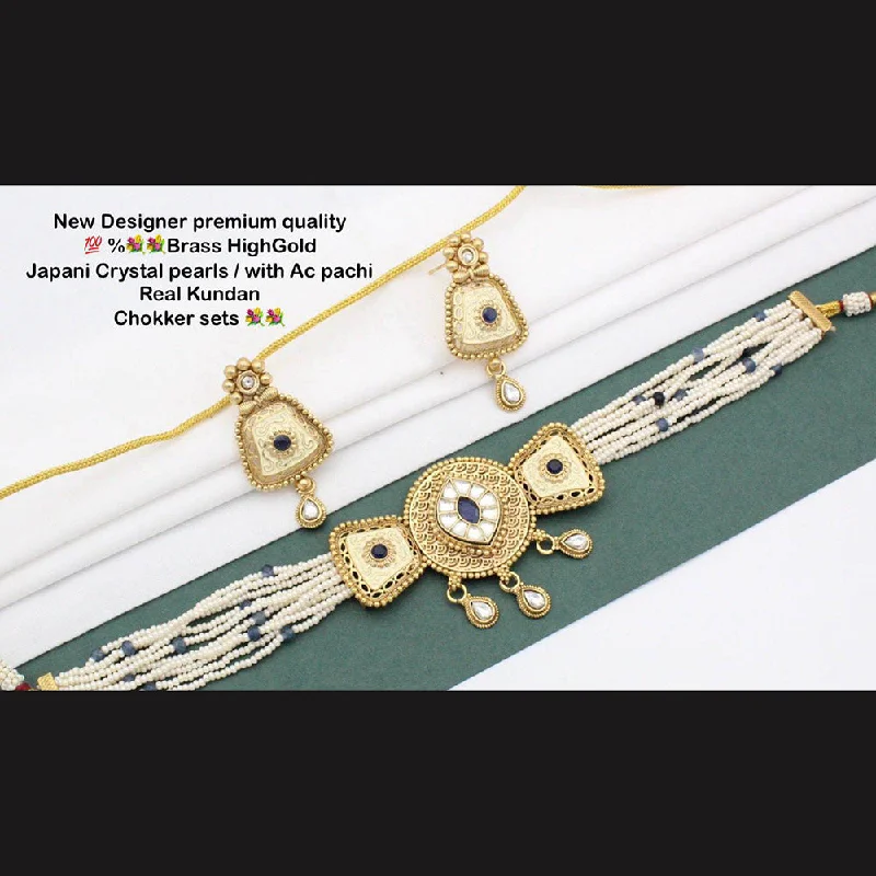 Manisha Jewellery Gold Plated Pearls Choker Necklace Set