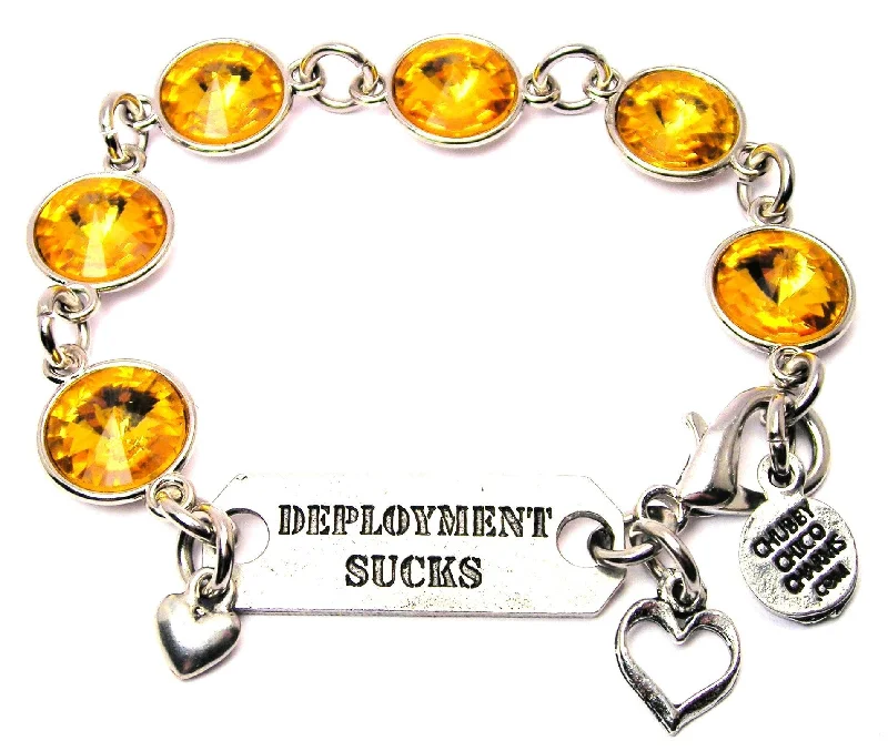 Deployment Sucks Crystal Connector Bracelet