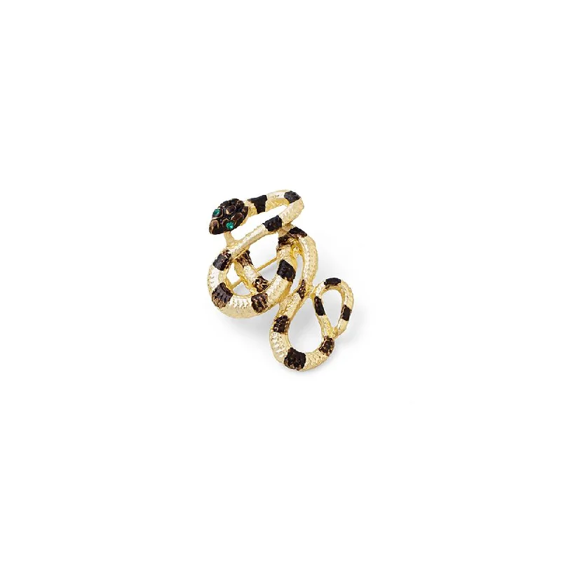 Golden Black Snake Designer Brooch