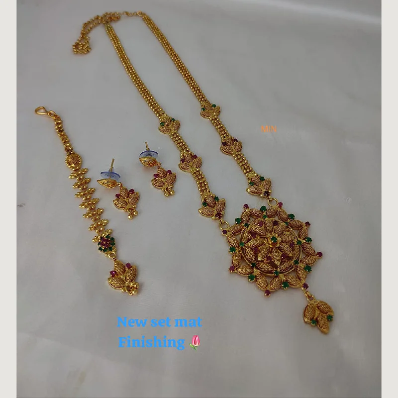 Lucentarts Jewellery Gold Plated Long  Necklace Set