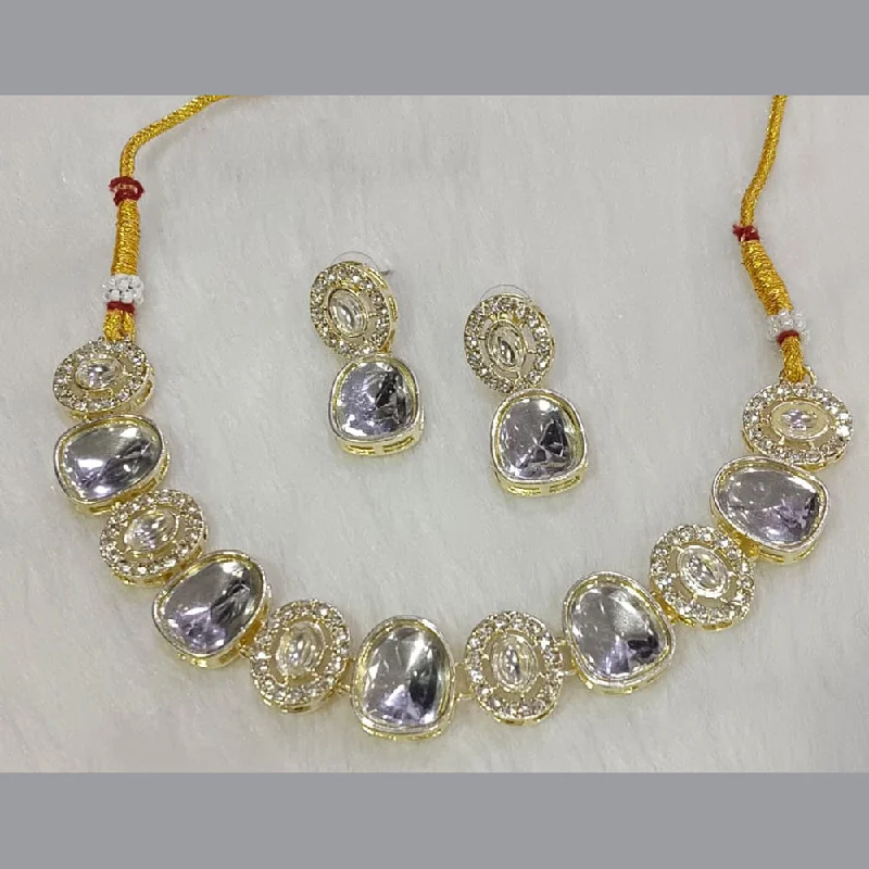 Manisha Jewellery  Gold Plated Crystal Stone Necklace Set