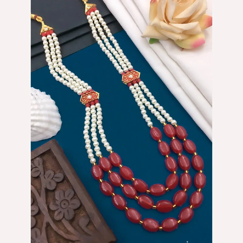 Shree Jai Sai Art Pearls and Beads Long Necklace Set