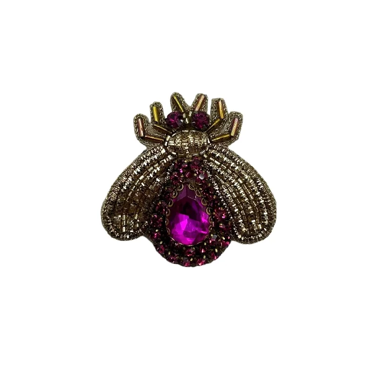 Pink jewelled insect brooch / pin