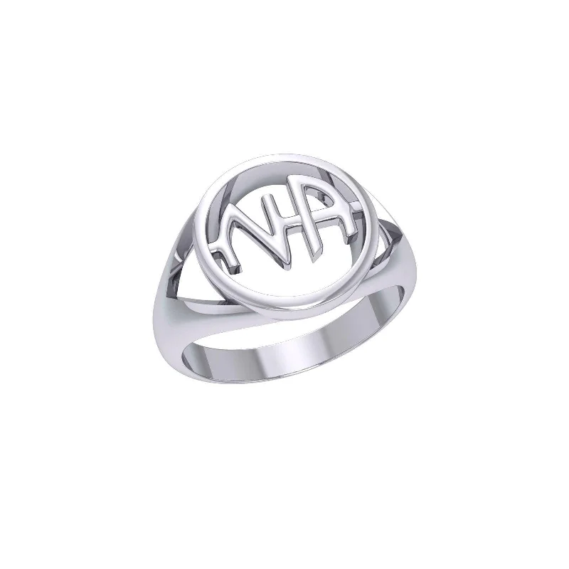 Narcotics Anonymous Silver Recovery Ring TRI1386