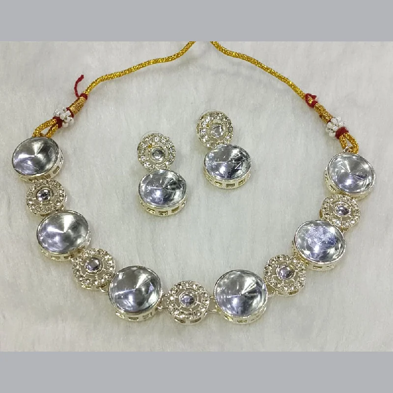 Manisha Jewellery  Gold Plated Crystal Stone Necklace Set