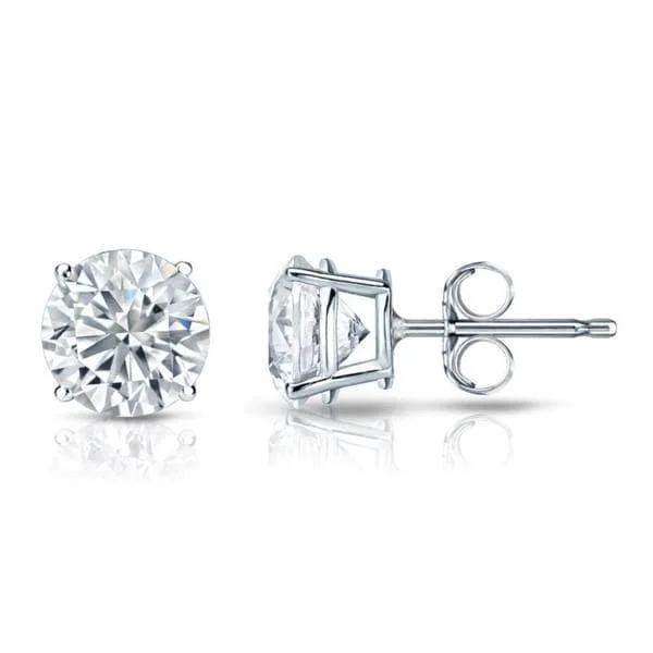 Auriya Platinum GIA Certified 5.00-Carat TDW Round Diamond Stud Earrings