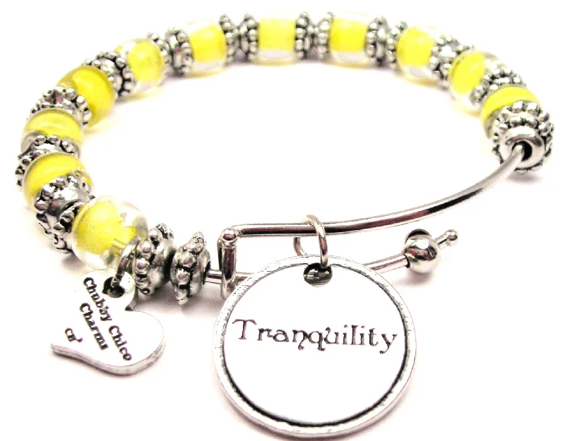 Tranquility Circle 9mm Glass Beaded Single Bracelet