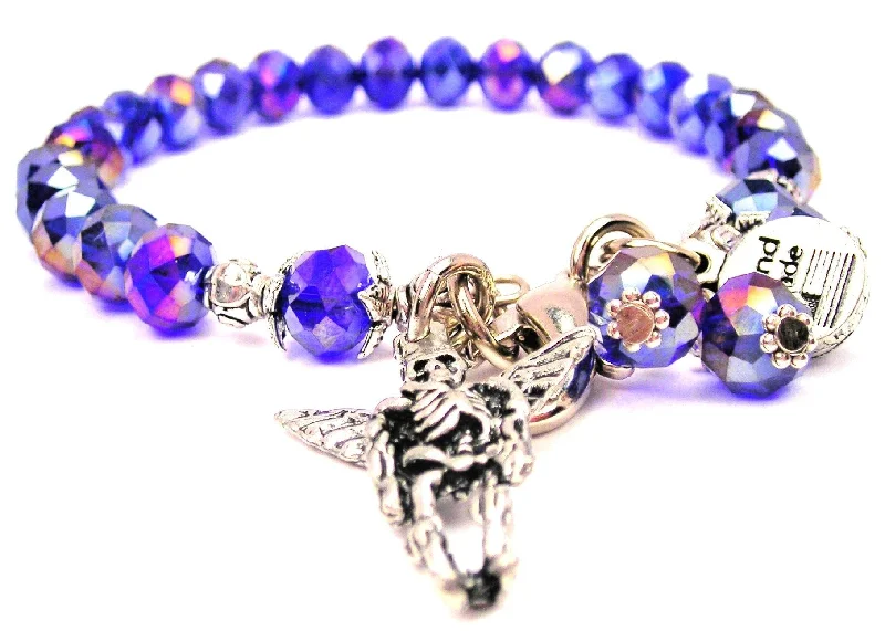 Male Day Of The Dead Angel Splash Of Color Crystal Bracelet