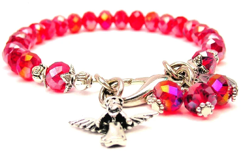 Female Day Of The Dead Angel Splash Of Color Crystal Bracelet