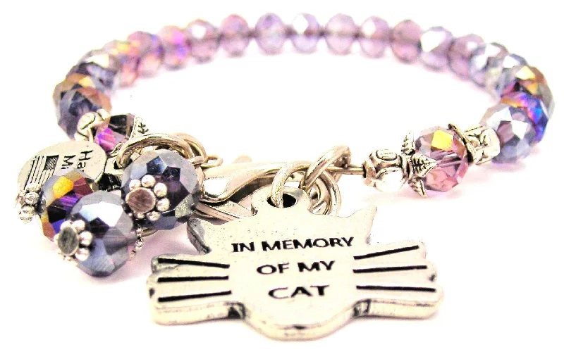 In Memory Of My Cat Splash Of Color Crystal Bracelet