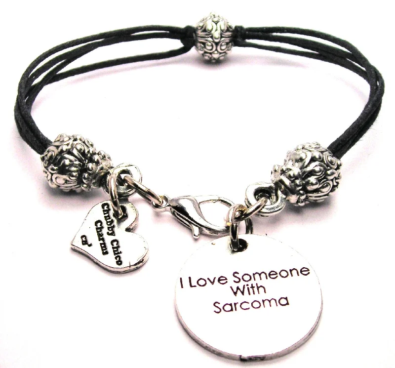 I Love Someone With Sarcoma Beaded Black Cord Bracelet