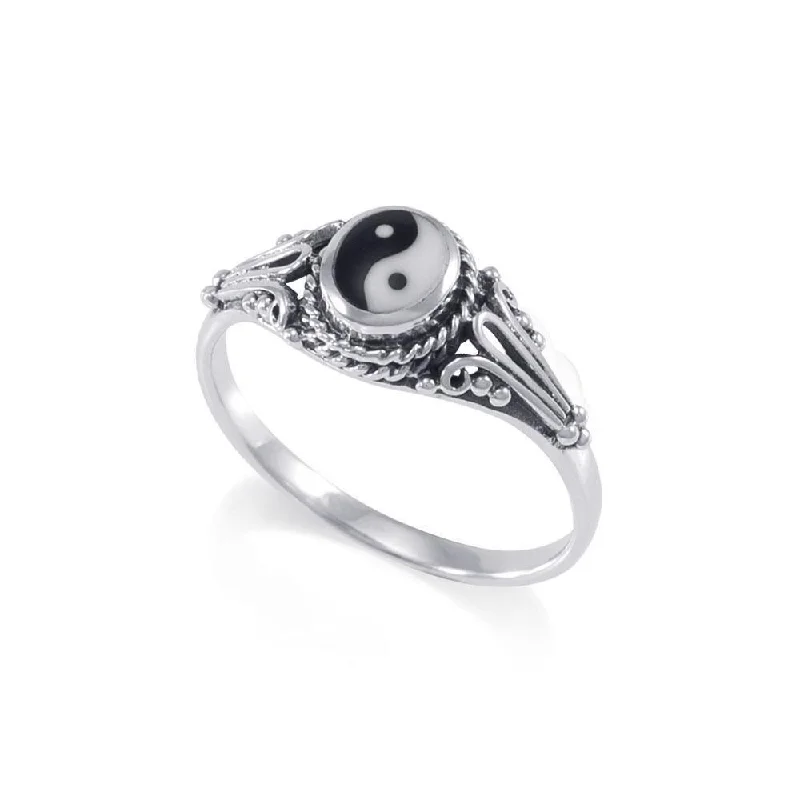 Rainbow / Yin Yang Pride Silver Ring JR207