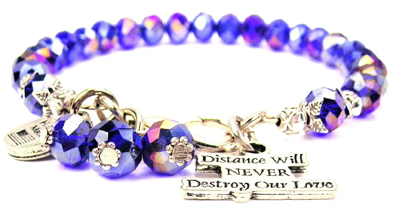 Distance Will Never Destroy Our Love Splash Of Color Crystal Bracelet