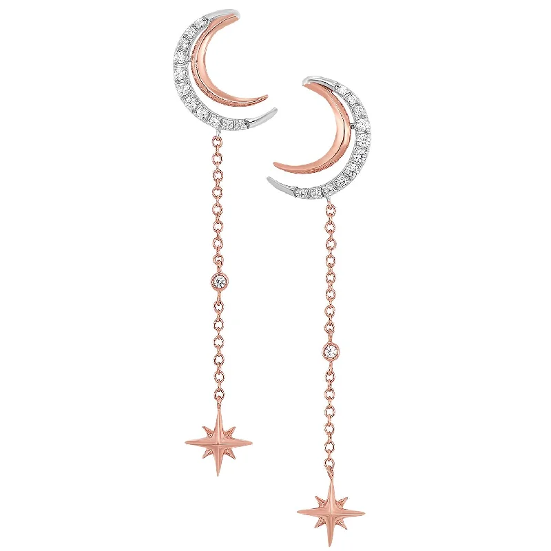 14KT Rose Gold Celestial Earrings