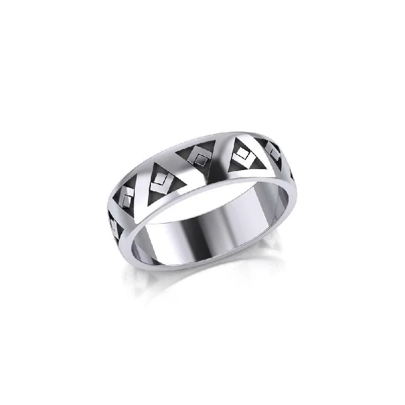 Modern Triangle Silver Ring TR1865