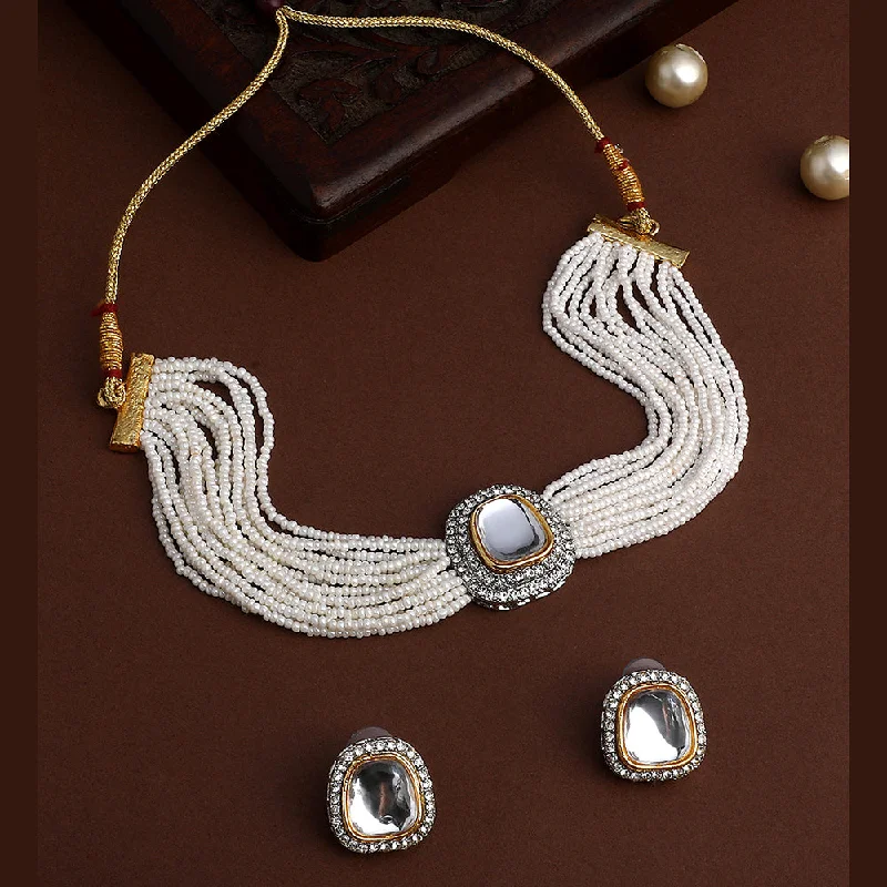 Asmitta Gold Plated Kundan Choker Necklace Set